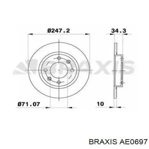 Тормозные диски AE0697 Braxis