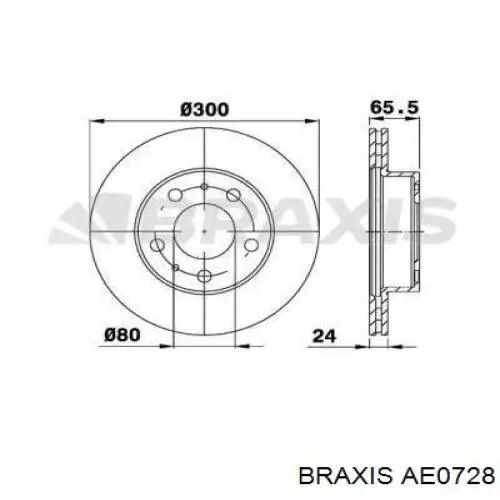 Передние тормозные диски AE0728 Braxis