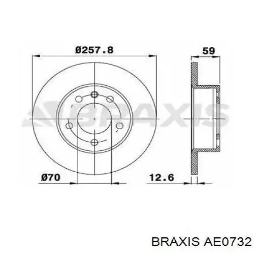 Передние тормозные диски AE0732 Braxis