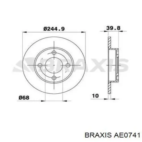 Тормозные диски AE0741 Braxis