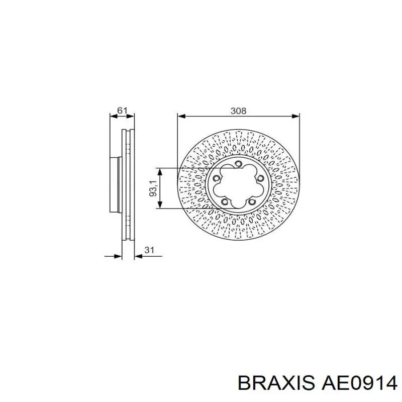 Передние тормозные диски AE0914 Braxis