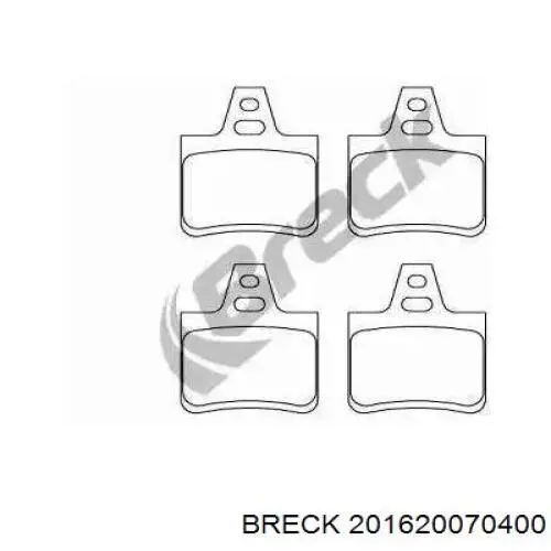 Задние тормозные колодки 201620070400 Breck