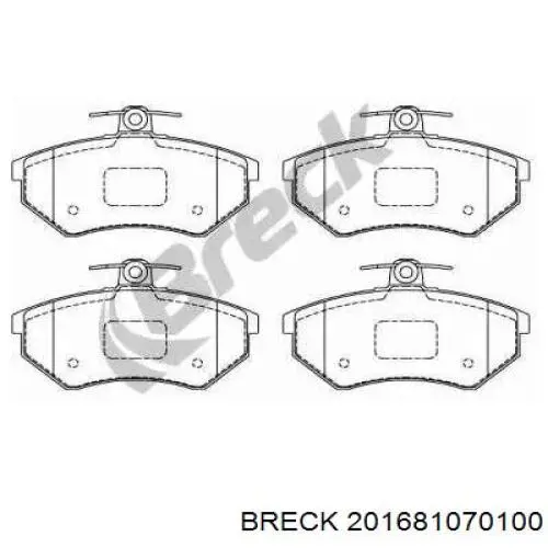 20168 10 701 00 Breck колодки тормозные передние дисковые