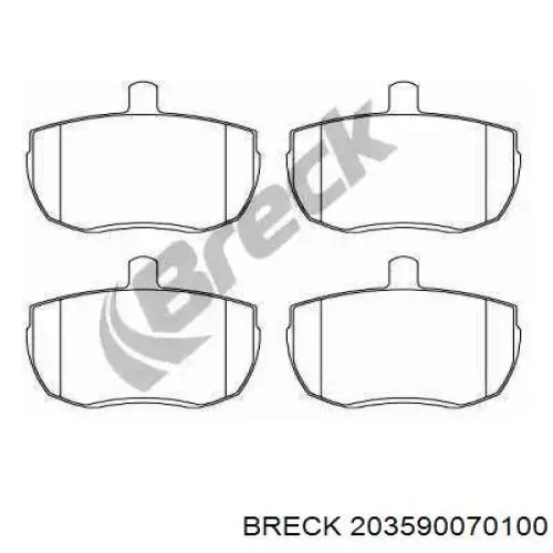 Передние тормозные колодки 203590070100 Breck