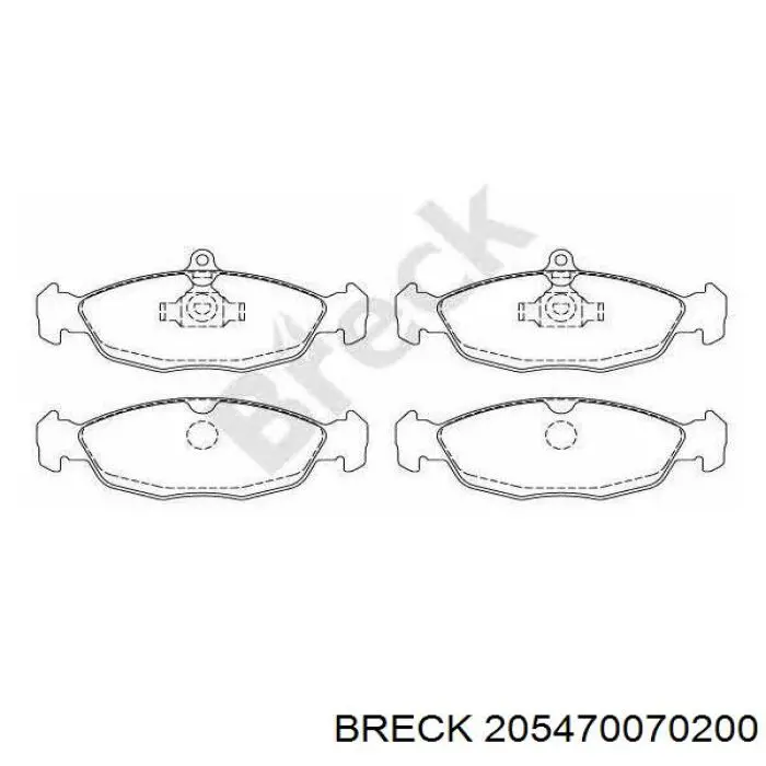 Передние тормозные колодки 205470070200 Breck