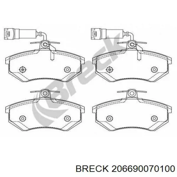 Купить 206690070100 Breck Колодки тормозные