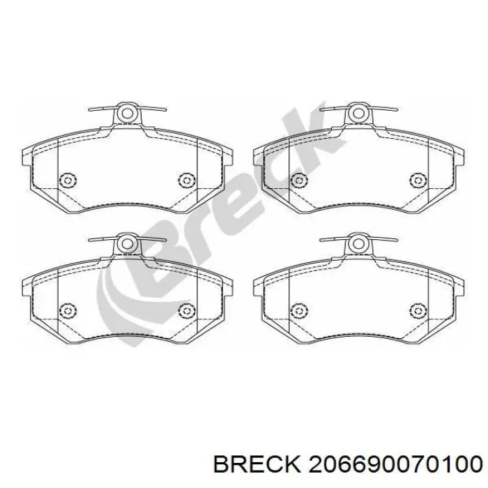 Передние тормозные колодки 206690070100 Breck