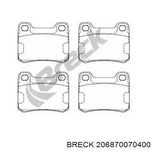 Задние тормозные колодки 206870070400 Breck