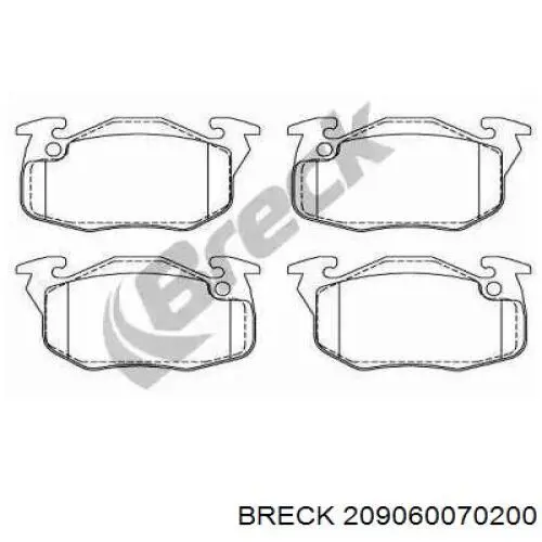 209060070200 Breck колодки тормозные передние дисковые