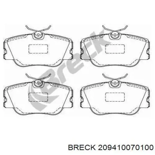 Передние тормозные колодки 209410070100 Breck