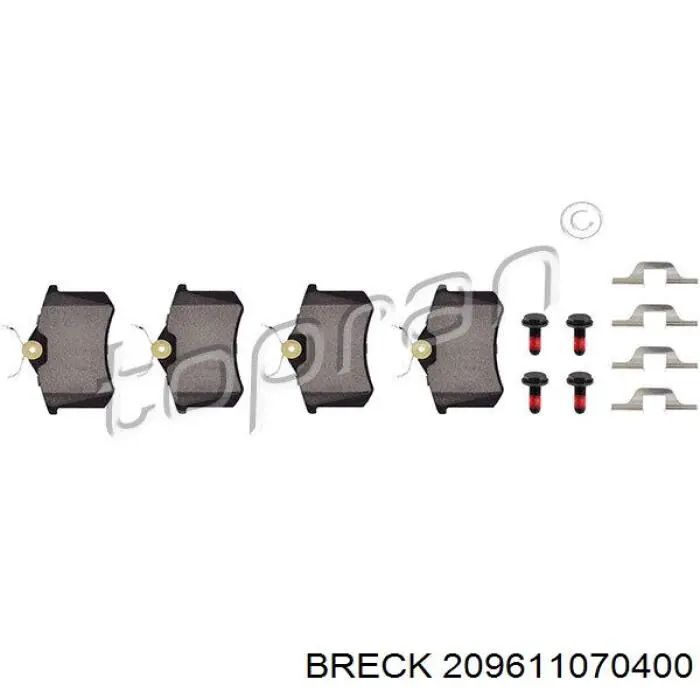 Колодки дисковые  Breck 209611070400 цена, от 14.24 USD