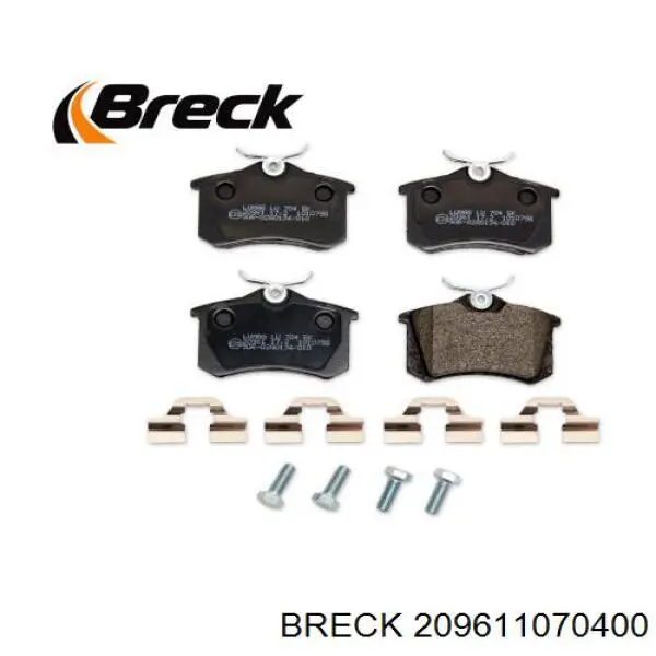 20961 10 704 00 Breck колодки тормозные задние дисковые