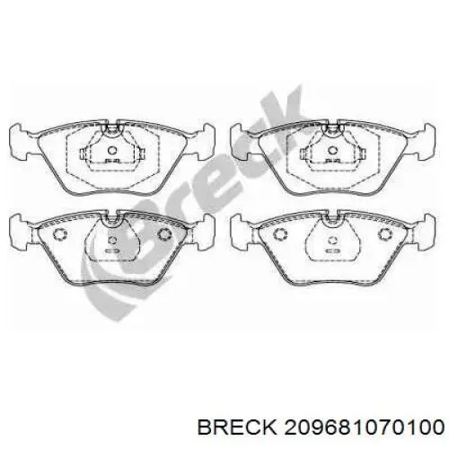 Купить 209681070100 Breck Колодки тормозные