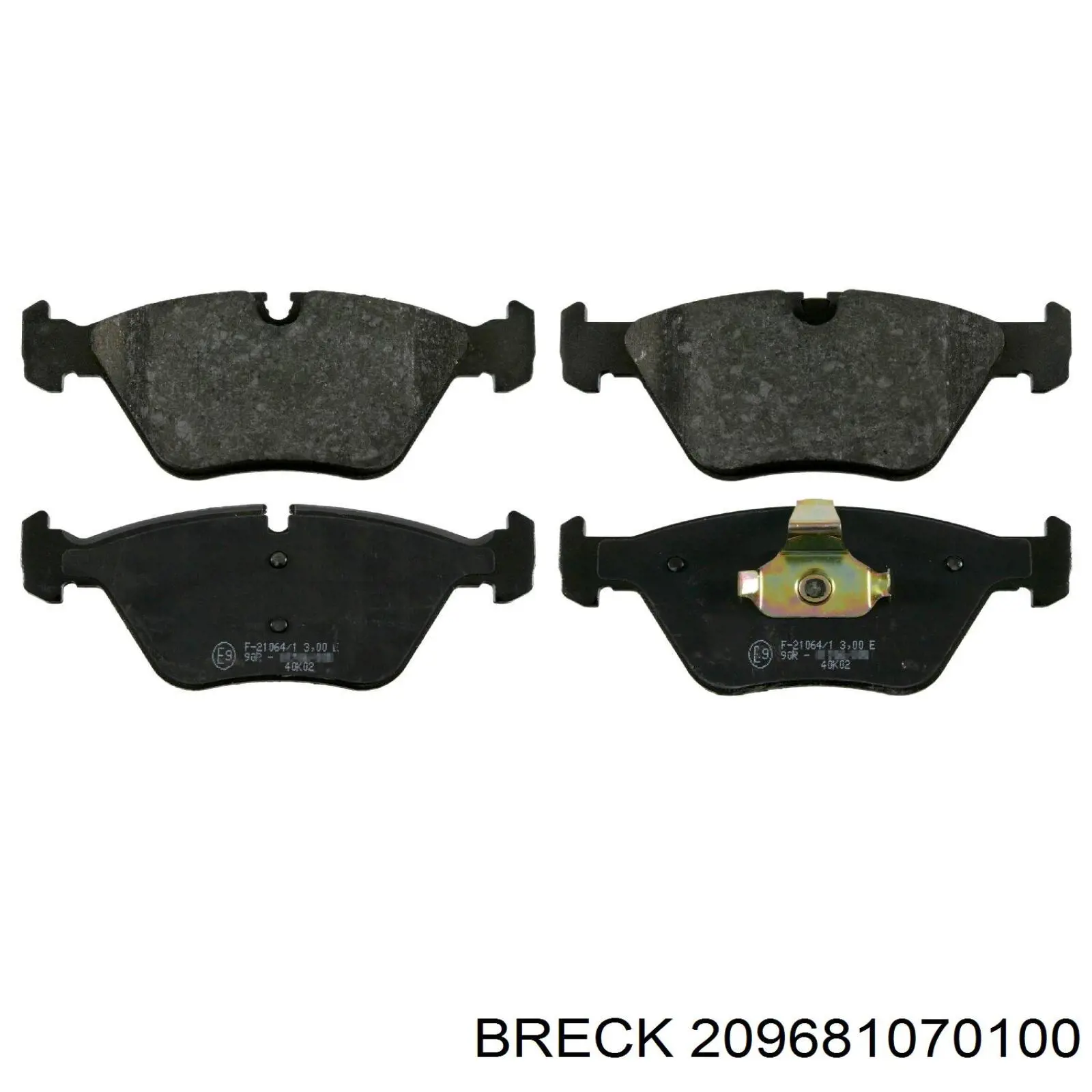 Передние тормозные колодки 209681070100 Breck