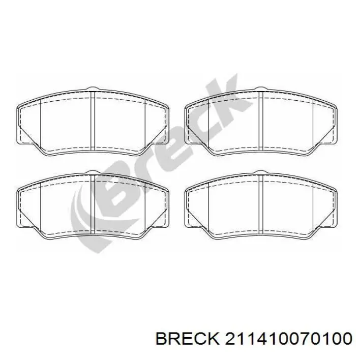 Передние тормозные колодки 211410070100 Breck