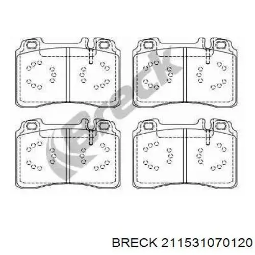 211531070120 Breck колодки тормозные передние дисковые