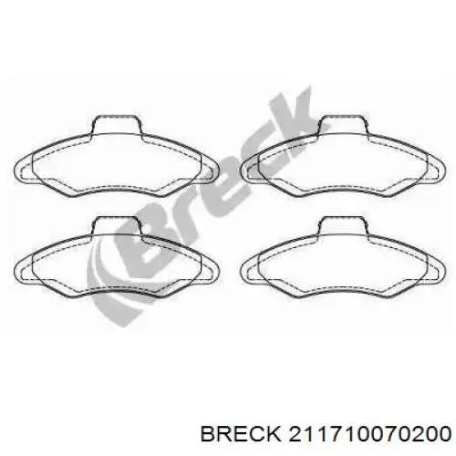 Купить 211710070200 Breck Колодки тормозные