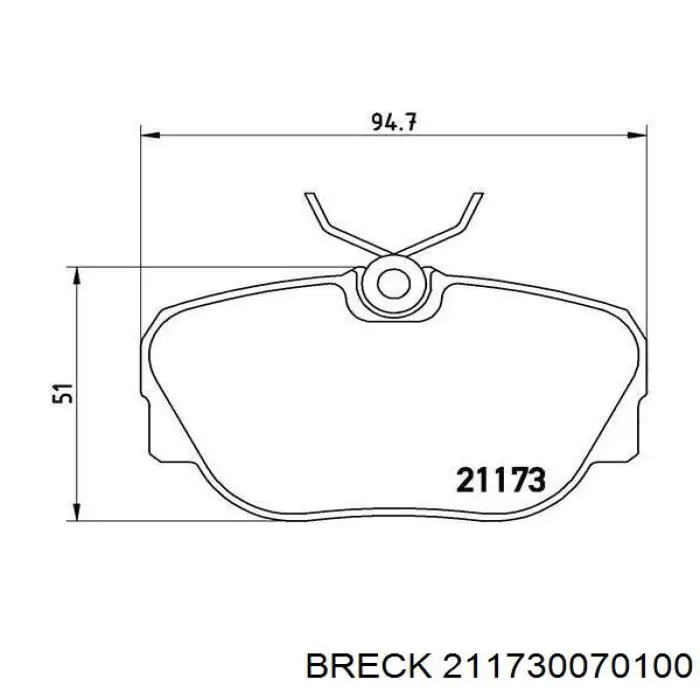 Тормозные колодки Breck 211730070100