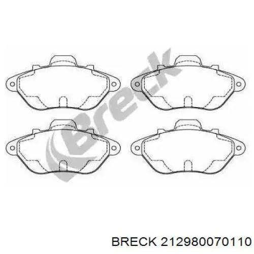 Передние тормозные колодки 212980070110 Breck