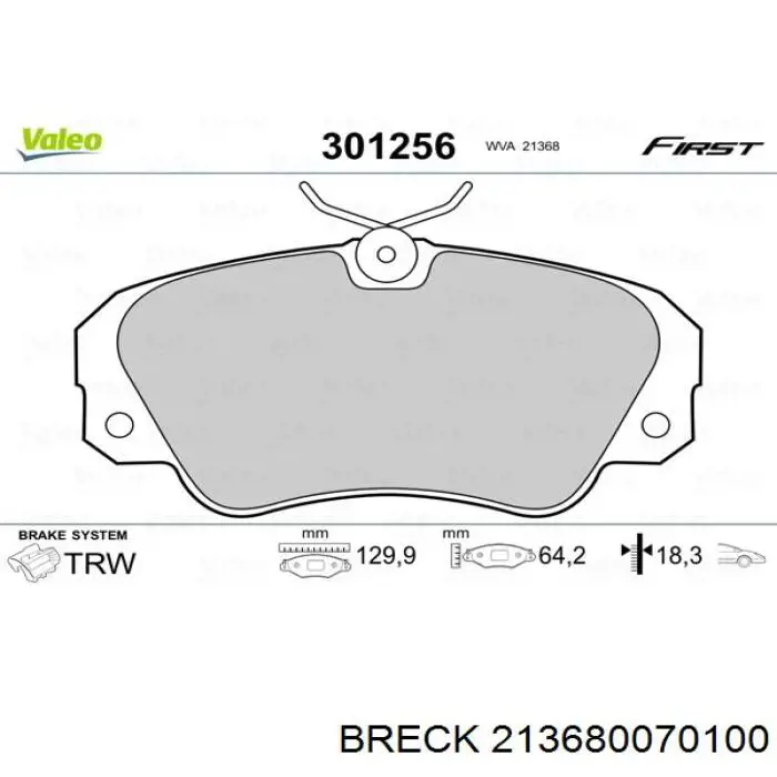 Колодки Breck 213680070100 цена, от 19.02 USD