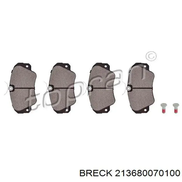Купить 213680070100 Breck Колодки тормозные