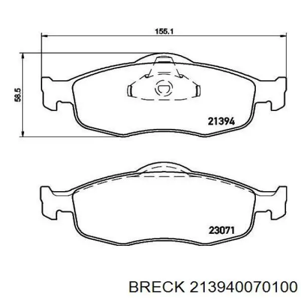 213940070100 Breck Колодки передние