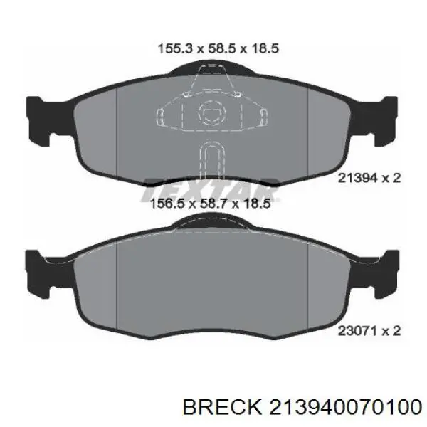 Тормозные колодки Breck 213940070100