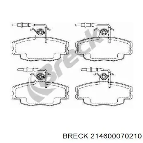 Передние тормозные колодки 214600070210 Breck