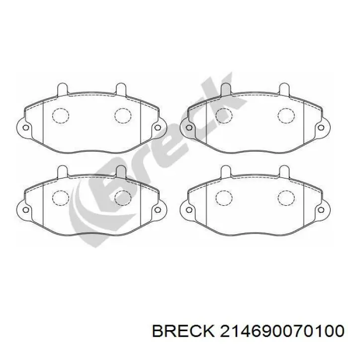 Передние тормозные колодки 214690070100 Breck