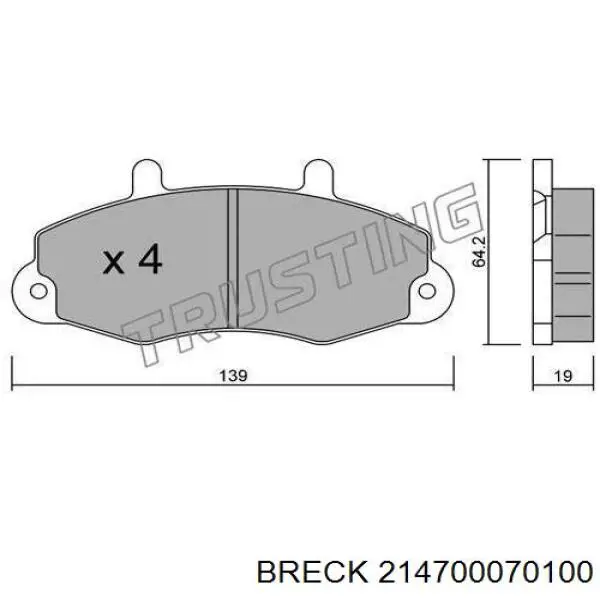 Передние тормозные колодки 214700070100 Breck