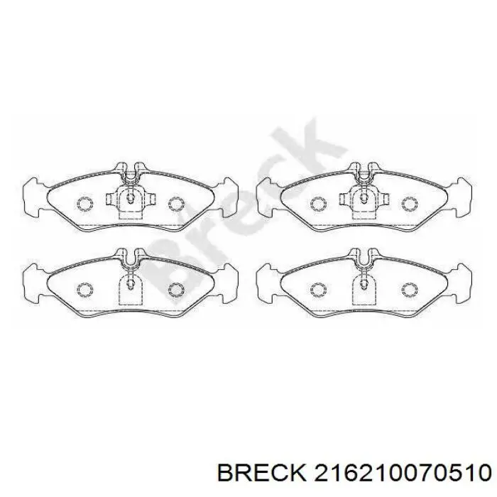 Задние тормозные колодки 216210070510 Breck