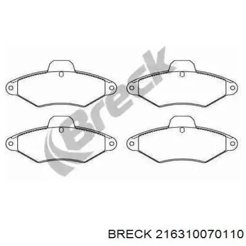 Передние тормозные колодки 216310070110 Breck