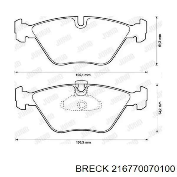 Купить 216770070100 Breck Колодки тормозные