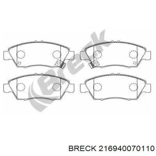 Передние тормозные колодки 216940070110 Breck