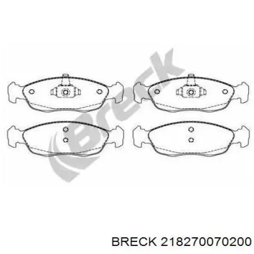 Передние тормозные колодки 218270070200 Breck