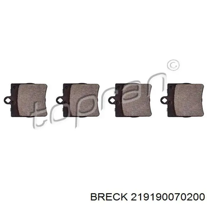 219190070200 Breck Колодки тормозные дисковые комплект