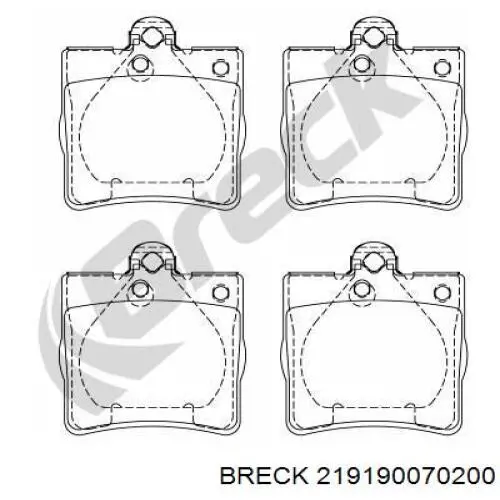 Задние тормозные колодки 219190070200 Breck