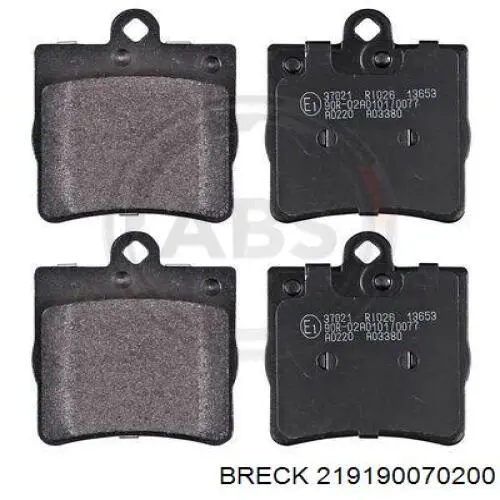 Задние дисковые колодки Breck 219190070200