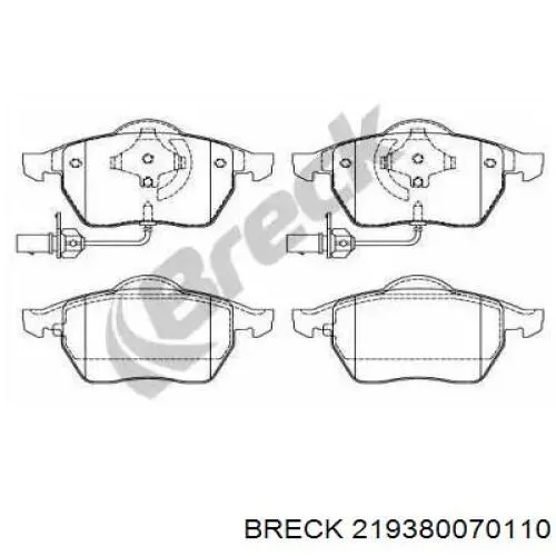 Передние тормозные колодки 219380070110 Breck