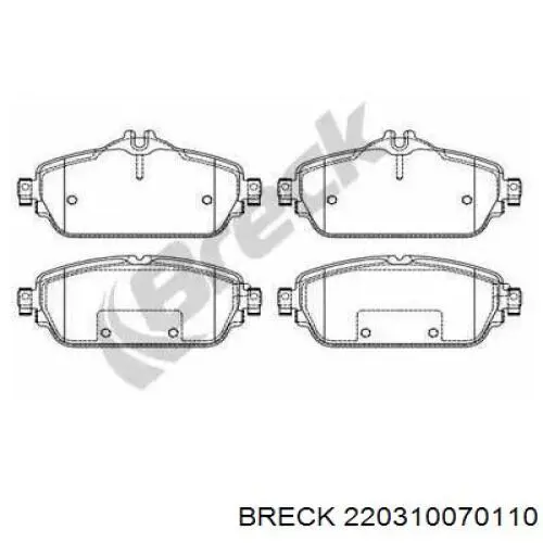 Передние тормозные колодки 220310070110 Breck