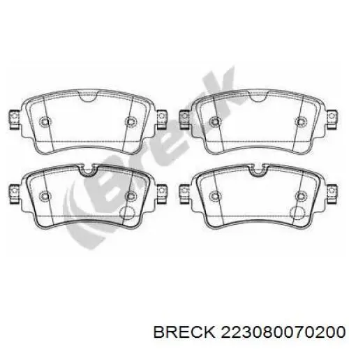 22308 00 702 00 Breck sapatas do freio traseiras de disco