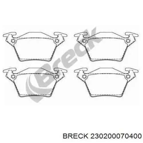 Задние тормозные колодки 230200070400 Breck