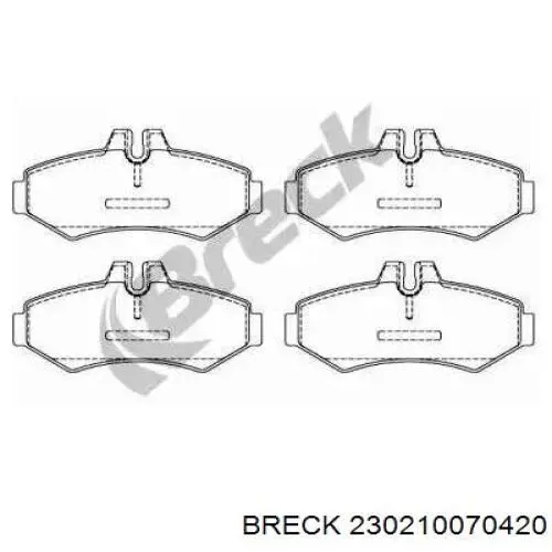 Задние тормозные колодки 230210070420 Breck