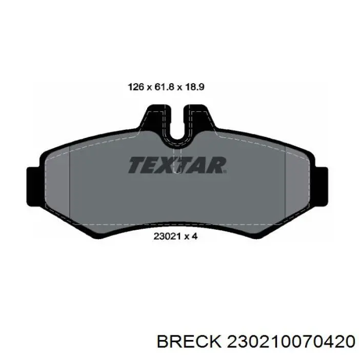 Задние тормозные колодки 230210070420 Breck