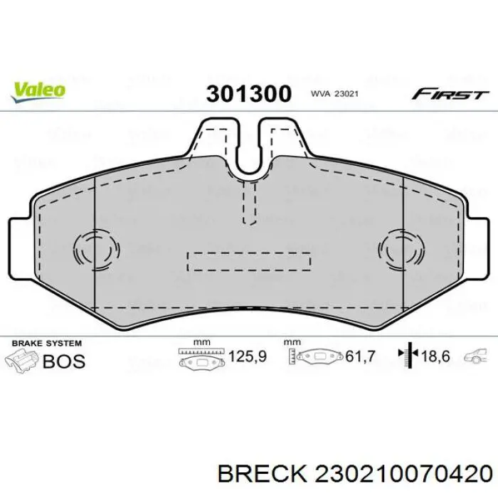 Задние дисковые колодки Breck 230210070420
