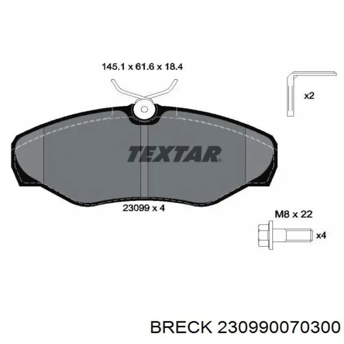 230990070300 Breck Колодки передние