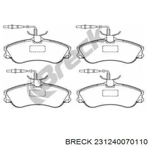 Передние тормозные колодки 231240070110 Breck