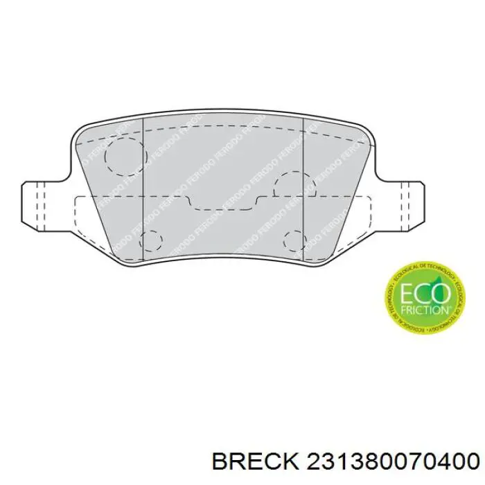 Задние дисковые колодки Breck 231380070400