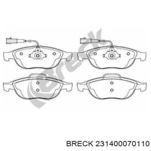 Передние тормозные колодки 231400070110 Breck