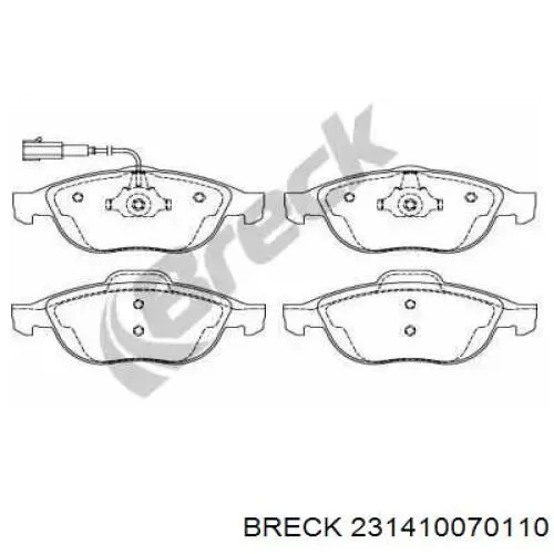 Передние тормозные колодки 231410070110 Breck